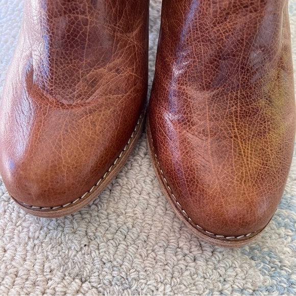 JEFFREY CAMPBELL MULES Western Ibiza Brown Leather Stack Heel Booties Size 8.5 - Picture 12 of 13